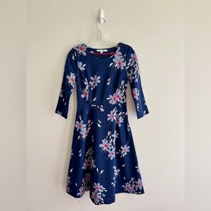 Boden Navy Blue Floral Print Dress